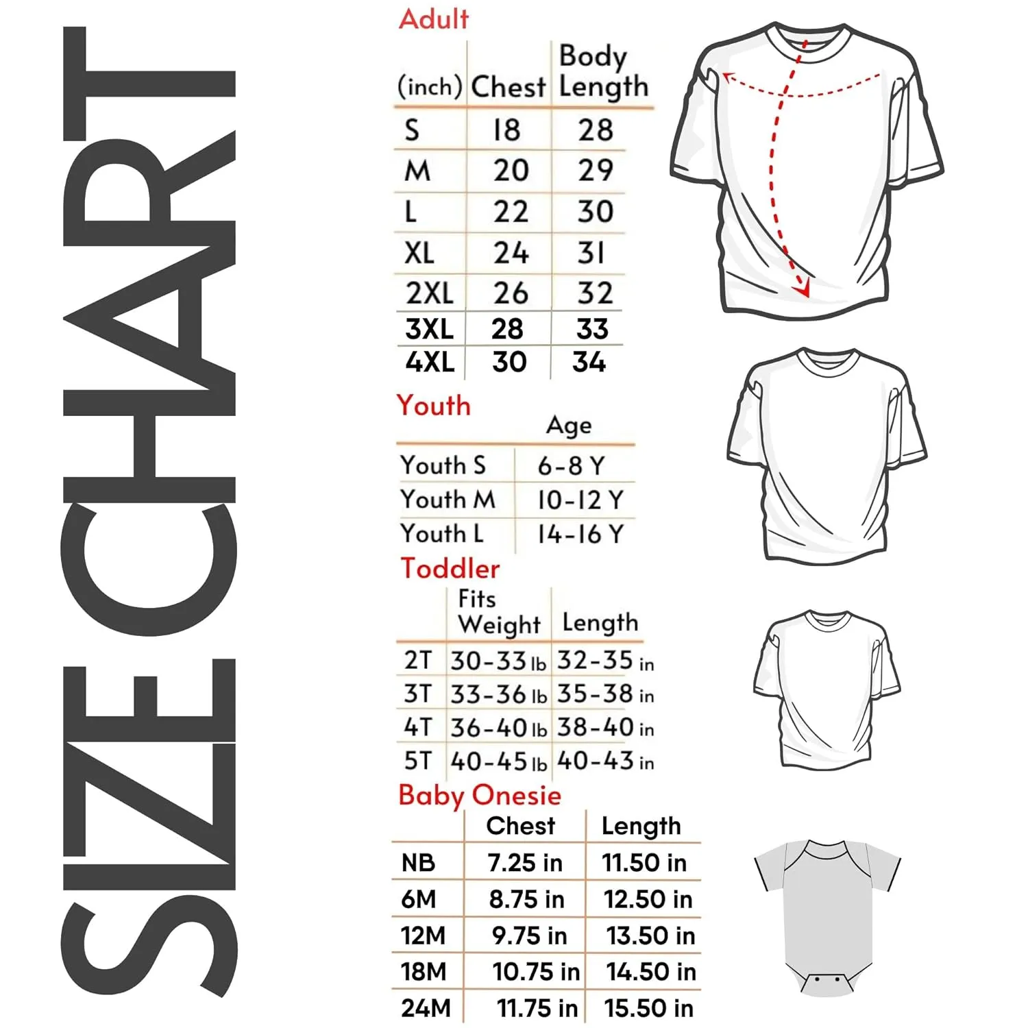 Custom T-Shirts for Unisex Youth & Toddler Kids, Custom Photo Text Image Tshirt, Create Your Own Family Matching Shirt Red