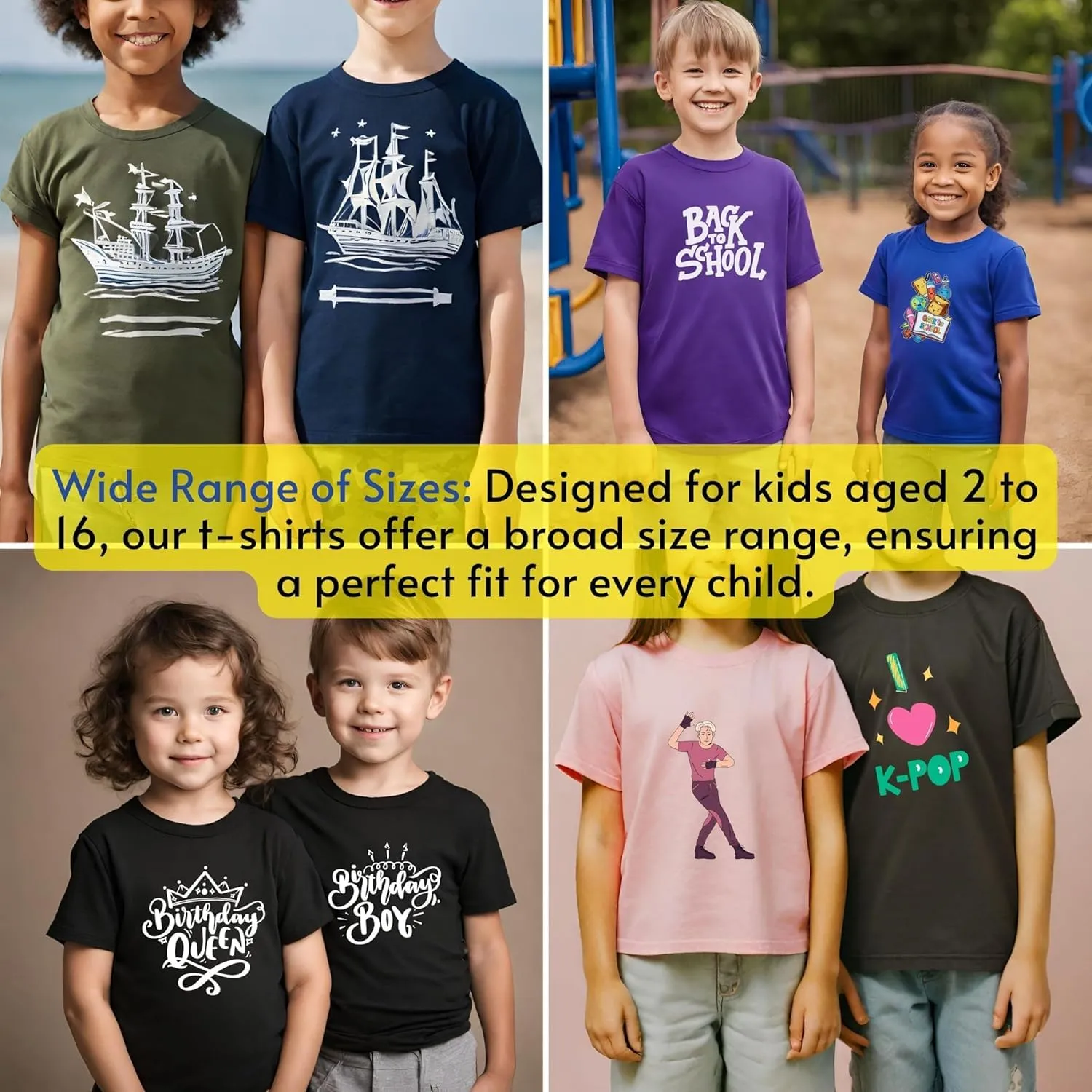 Custom T-Shirts for Unisex Youth & Toddler Kids, Custom Photo Text Image Tshirt, Create Your Own Family Matching Shirt Red