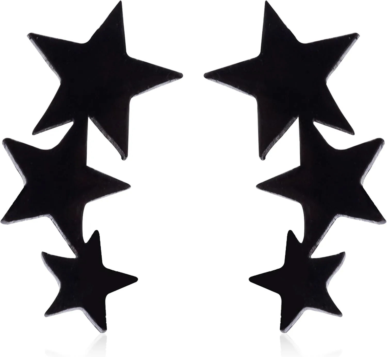 Cute Stainless Steel Star Earrings Hypoallergenic Small Tiny Triple Stars Stud Earrings for Women Jewelry Gifts