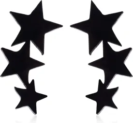 Cute Stainless Steel Star Earrings Hypoallergenic Small Tiny Triple Stars Stud Earrings for Women Jewelry Gifts
