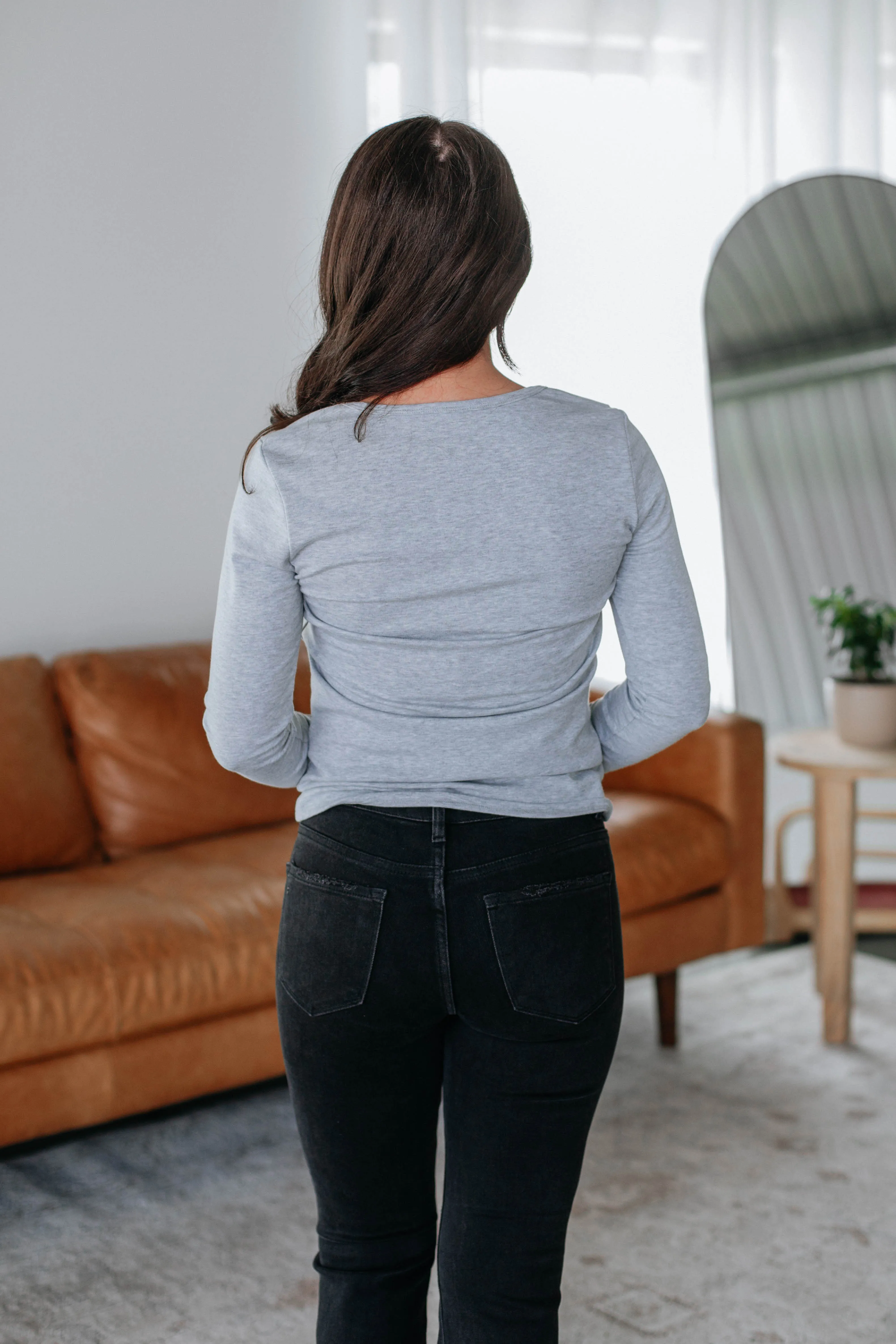 Dalston Long Sleeve Top - Heather Grey