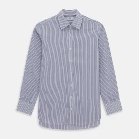 Dark Blue Track Stripe Mayfair Shirt