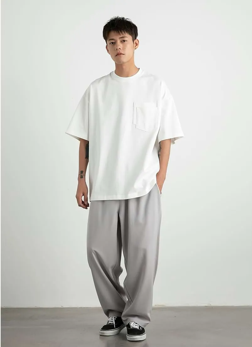 Drop Shoulder T-Shirt with Layered Pocket