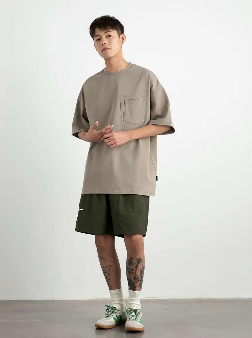 Drop Shoulder T-Shirt with Layered Pocket
