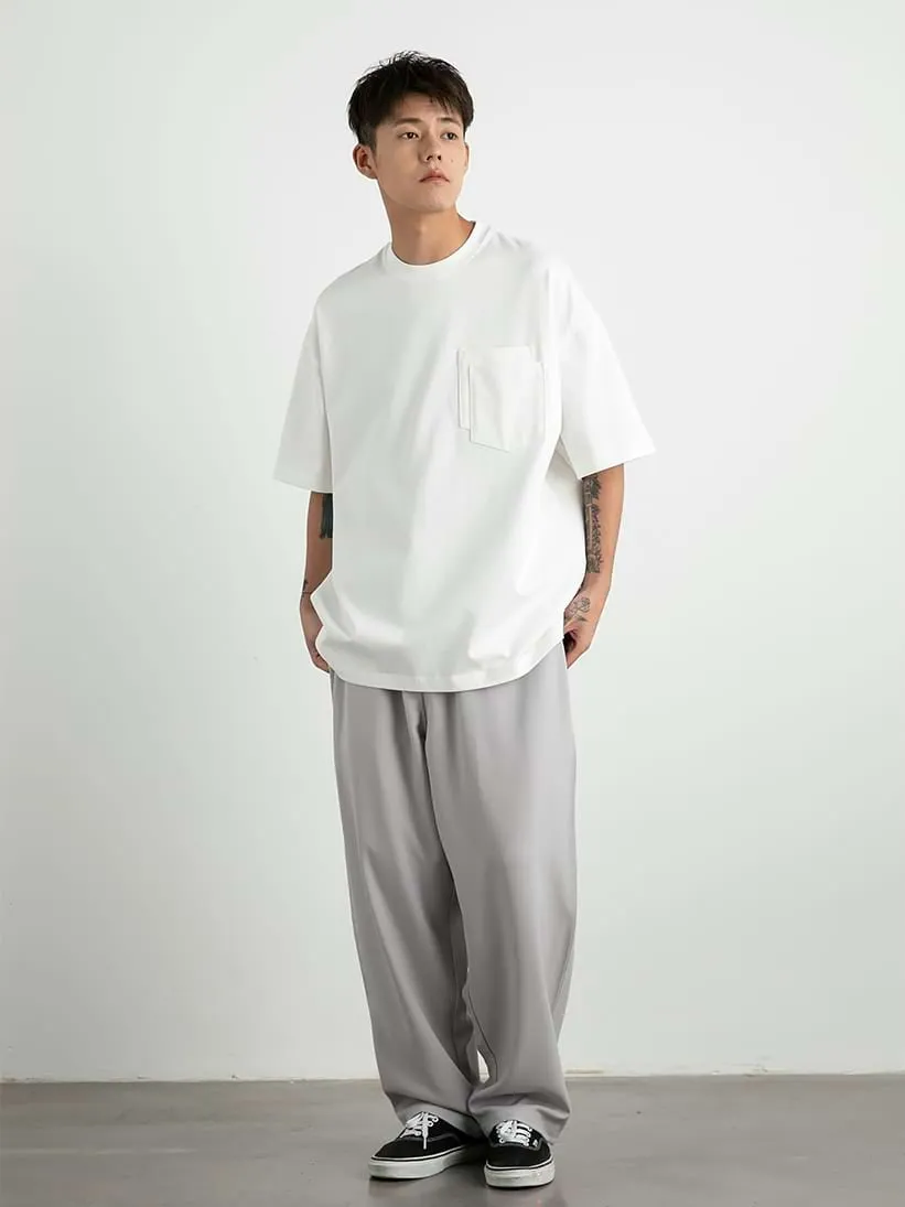 Drop Shoulder T-Shirt with Layered Pocket