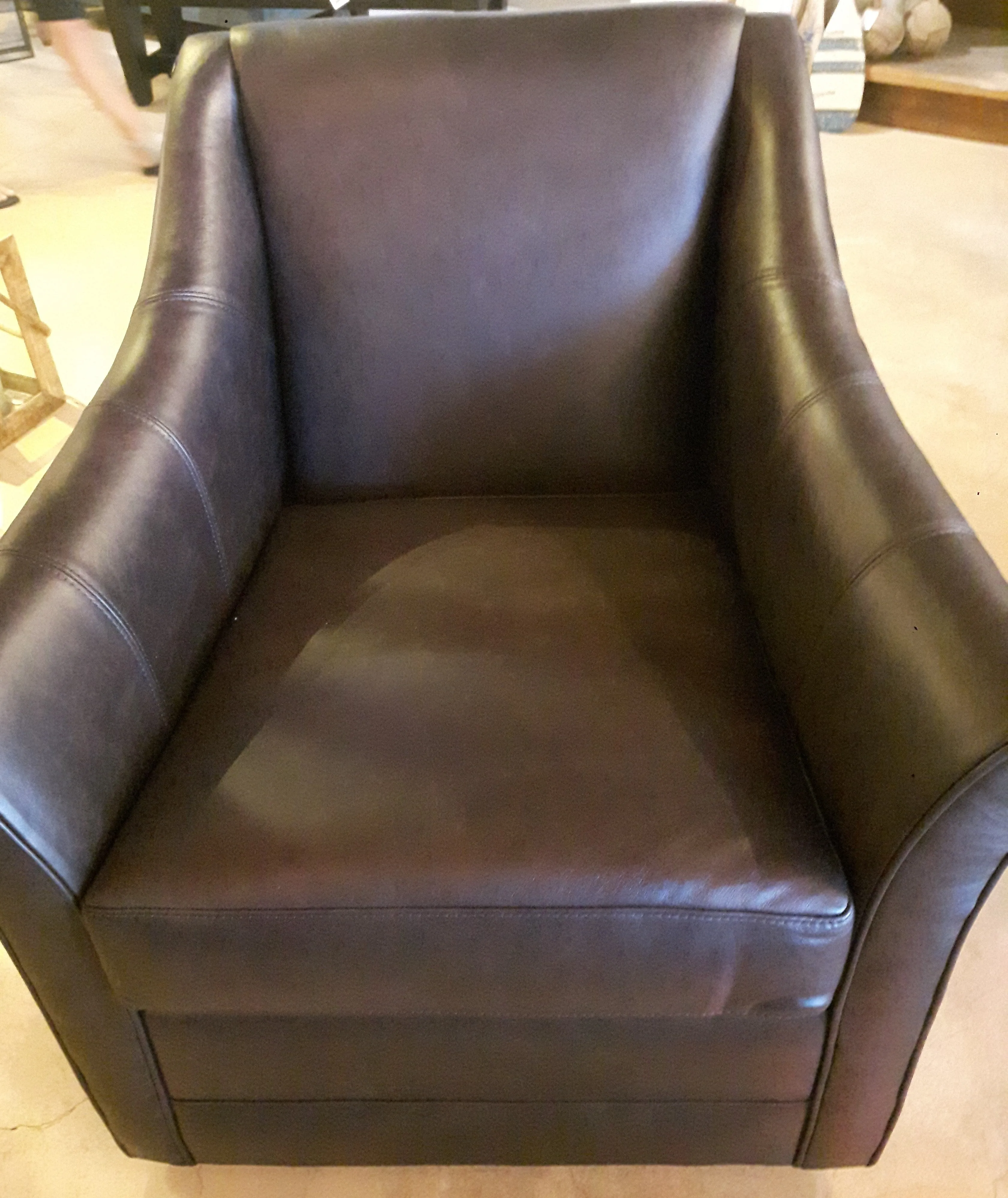 Eliza Swivel Chair Top grain leather bespoke espresso (2 in stock) Promo