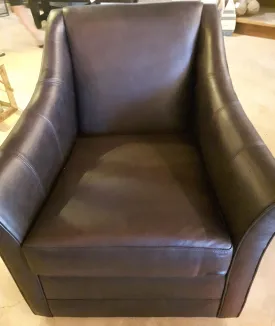 Eliza Swivel Chair Top grain leather bespoke espresso (2 in stock) Promo