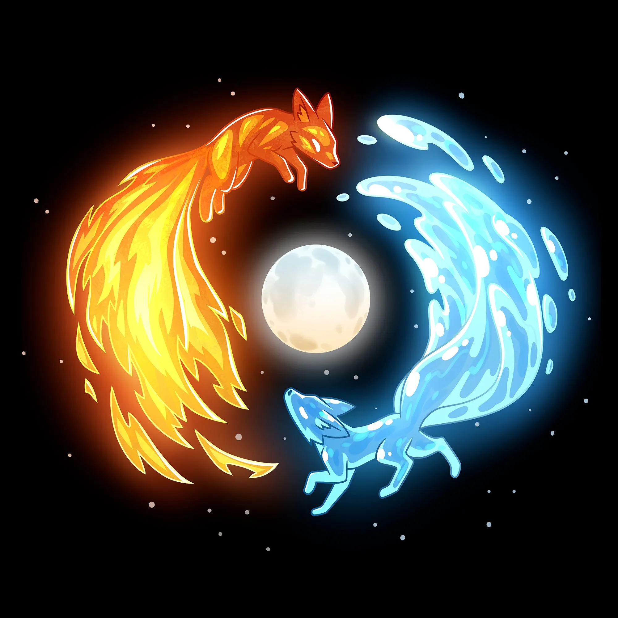 Fire and Water Kitsune