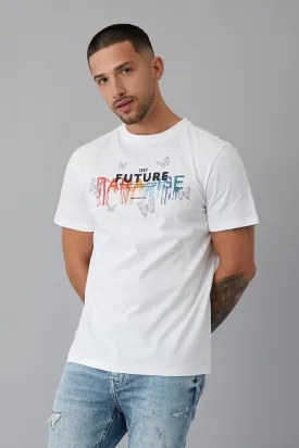 Future Printed crew neck t-shirt in Optic White