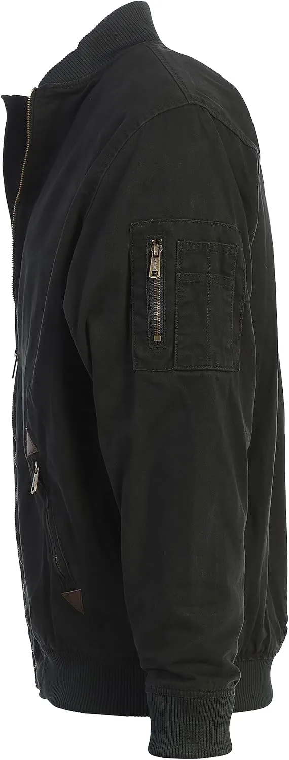 Gioberti Men's 100% Cotton Sportwear Full Zipper Twill Bomber Jacket