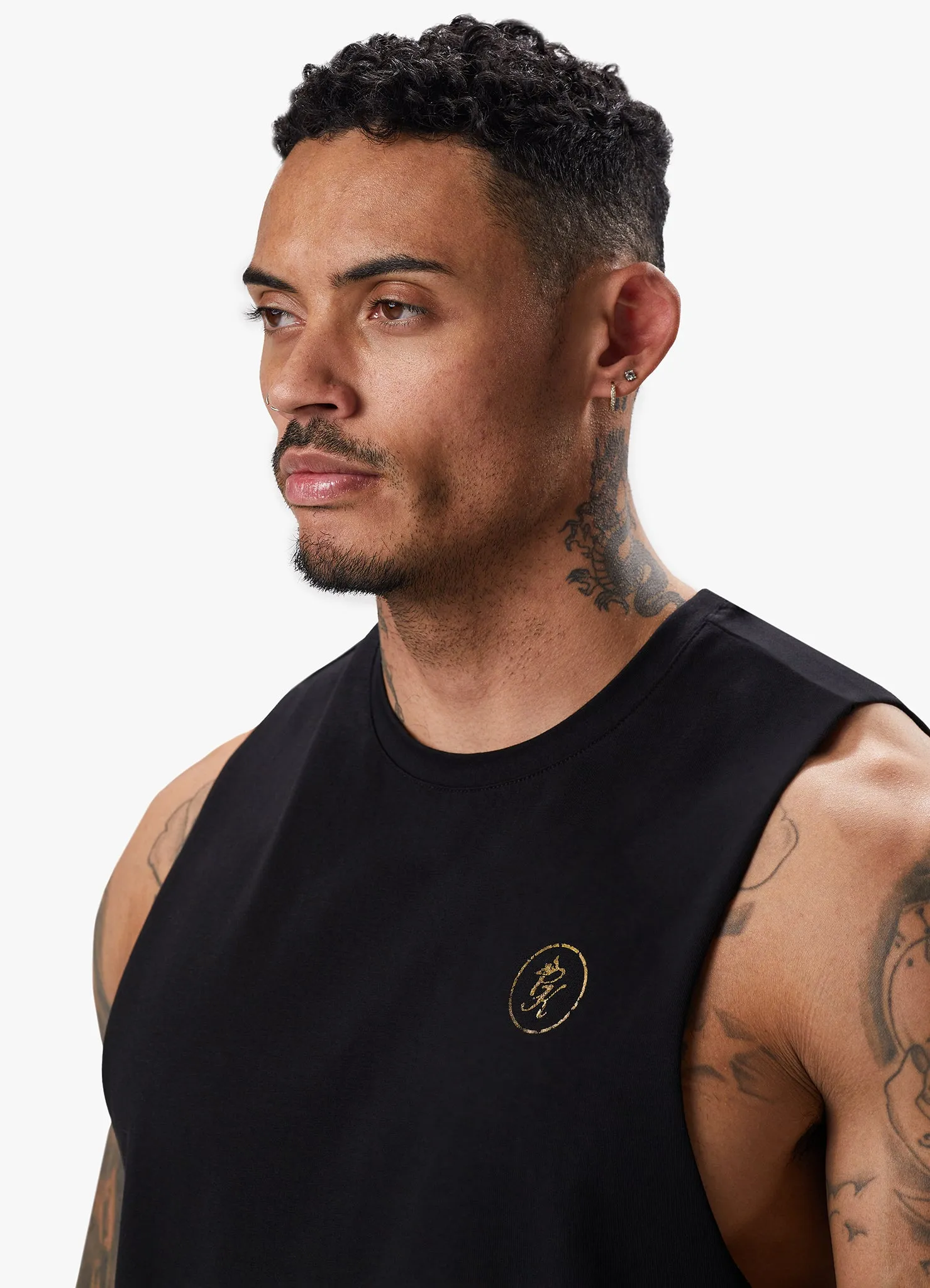 Gym King Fight Division Vest - Black/Gold