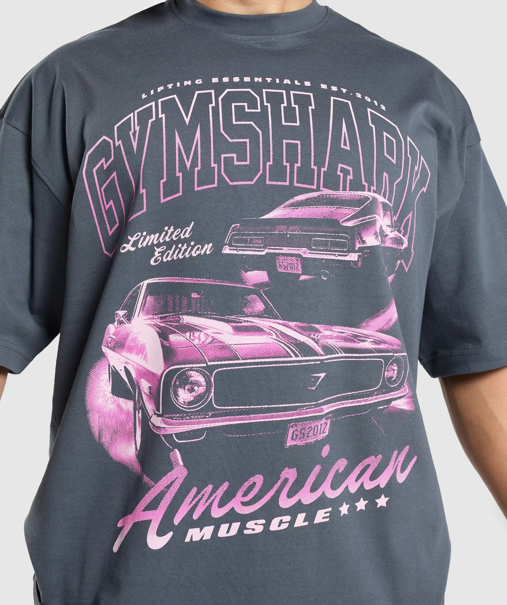 Extreme Oversized Gymshark T-Shirt in Titanium Blue - American Muscle Style