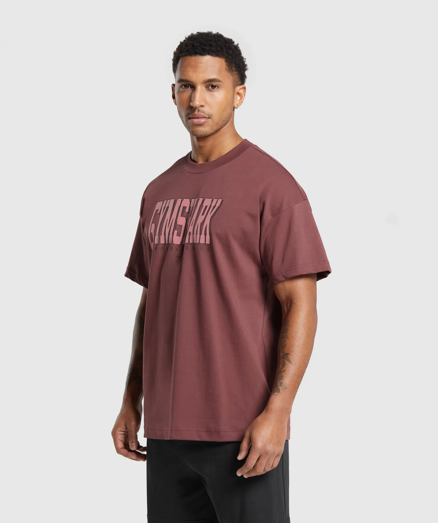 Gymshark Conditioning Graphic T-Shirt - Burgundy Brown