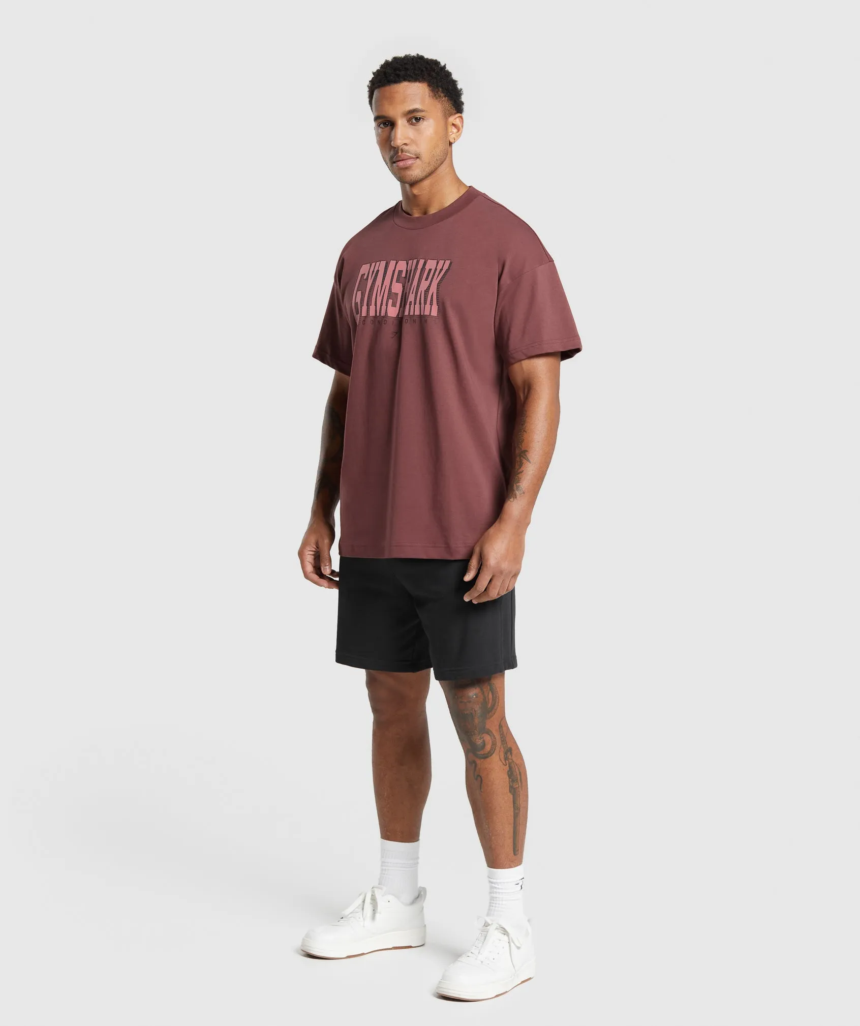 Gymshark Conditioning Graphic T-Shirt - Burgundy Brown