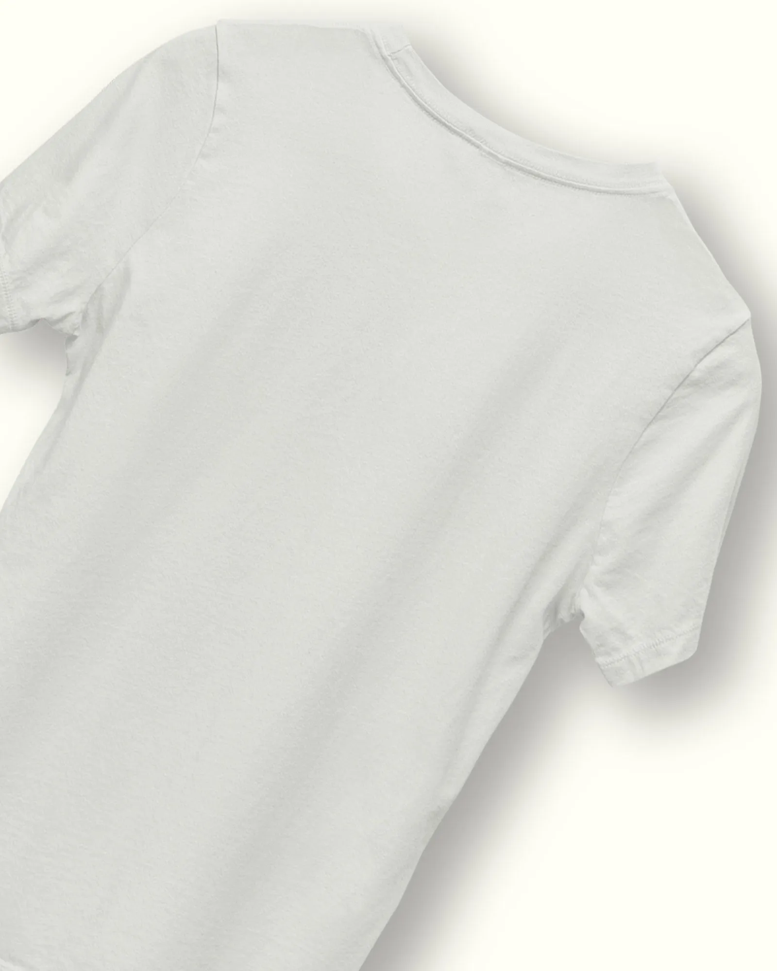Half Sleeves Crew Neck: Eggshell