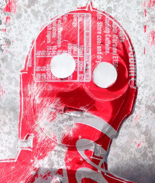 Hand Signed Print by Chris Duncan, C3PO on COKE Can
