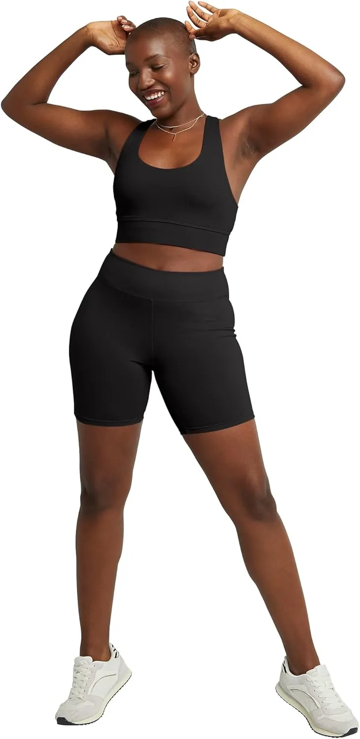 Hanes Women's Originals Cotton Stretch High Rise Bike Shorts