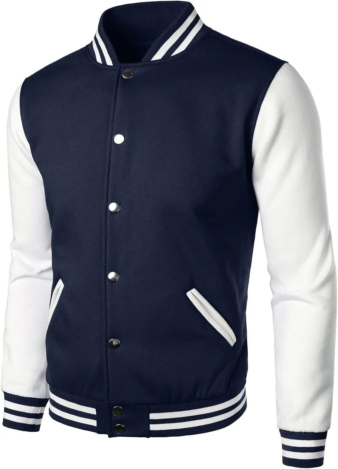 HOOD CREW Mans Varsity Baseball Jacket Cotton Blend Letterman Jackets