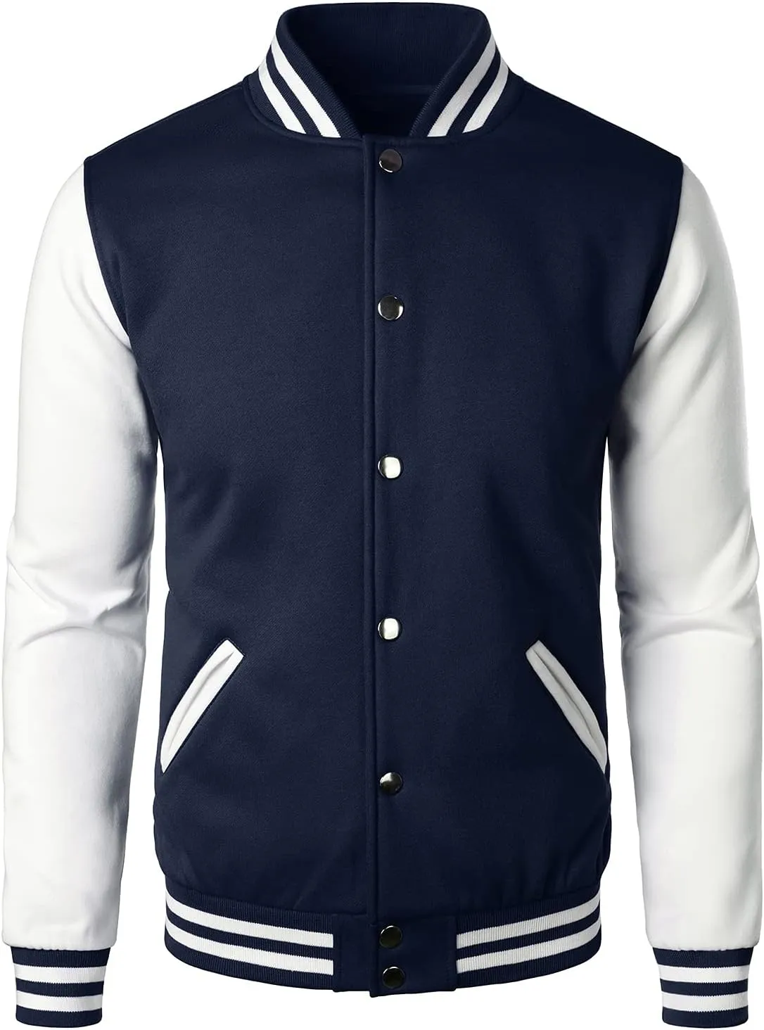 HOOD CREW Mans Varsity Baseball Jacket Cotton Blend Letterman Jackets