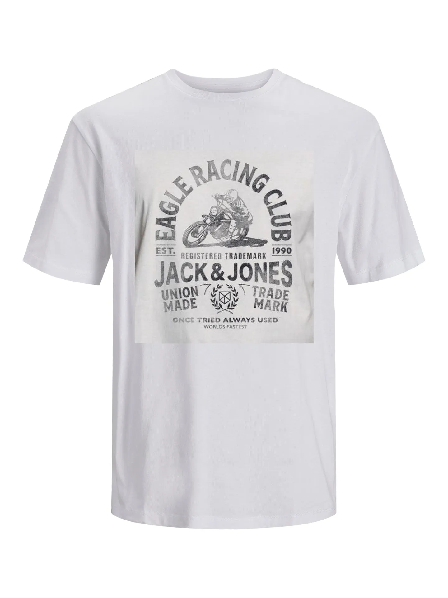 Jack & Jones Biker Logo White T-Shirt White