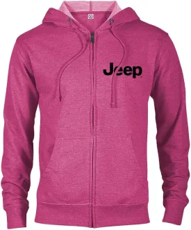 Jeep Ladies Full-Zip Hoodie  Pink Midweight Zip-Up with Embroidered Logo  YKK Zipper  Exclusive Gear