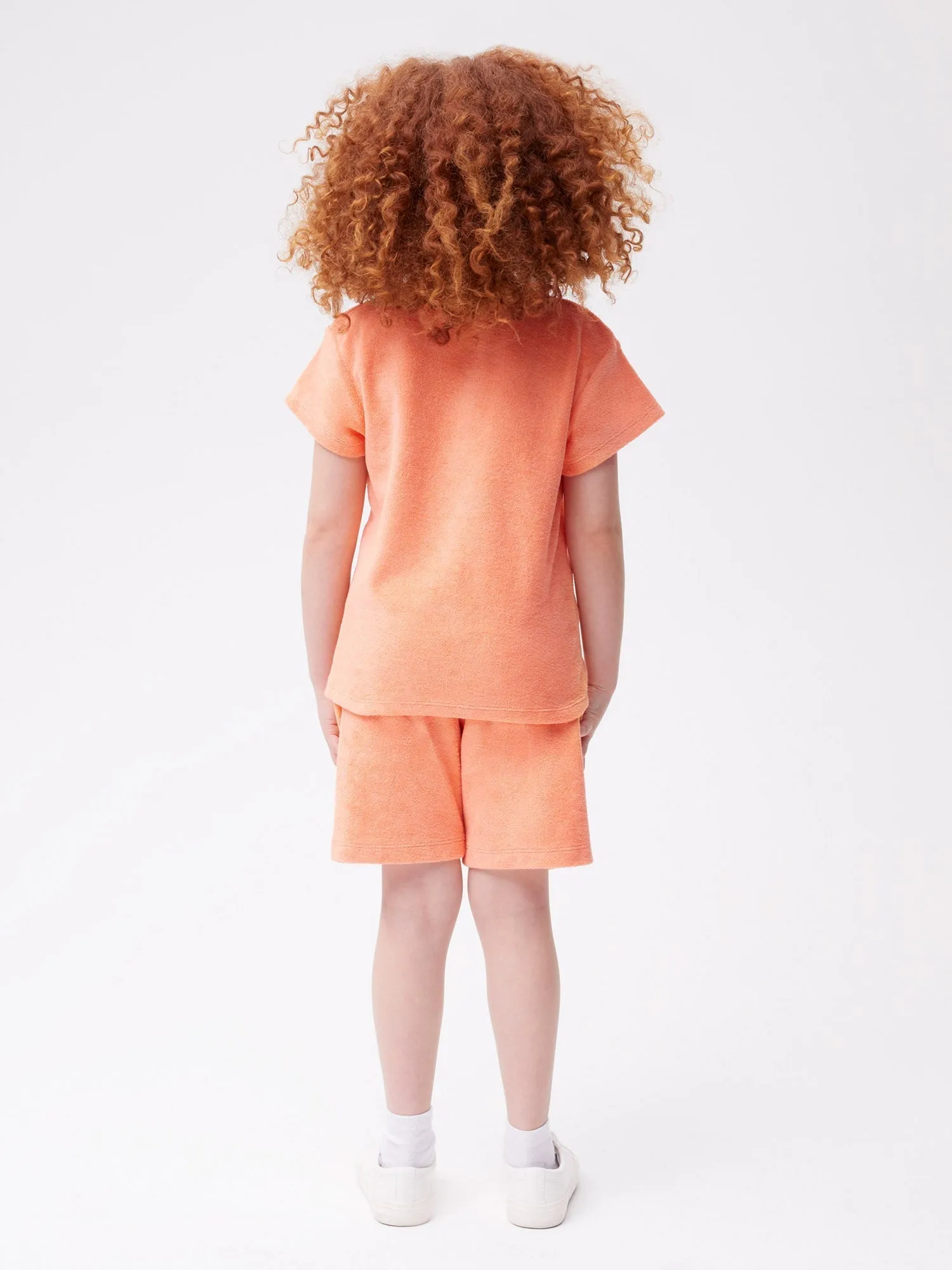 Kids Towelling T-shirt—peach perfect