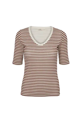 Ludmilla V-Neck - Whisper White/Mink