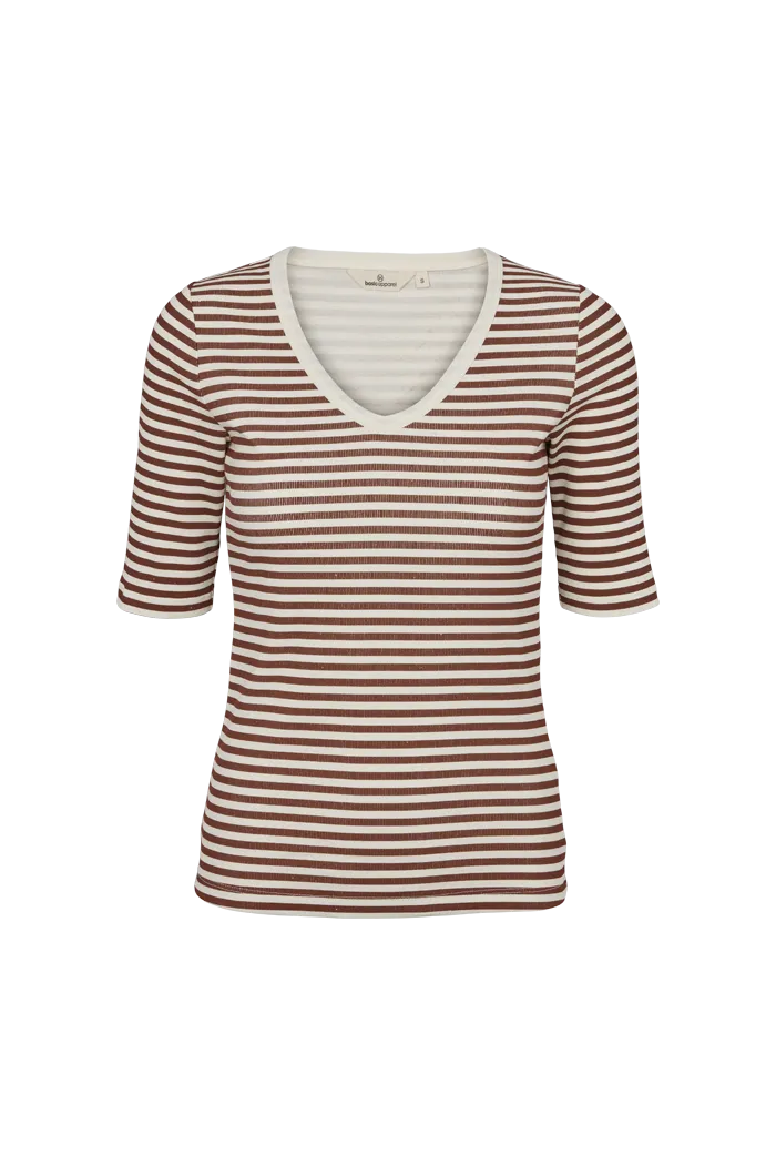 Ludmilla V-Neck - Whisper White/Mink