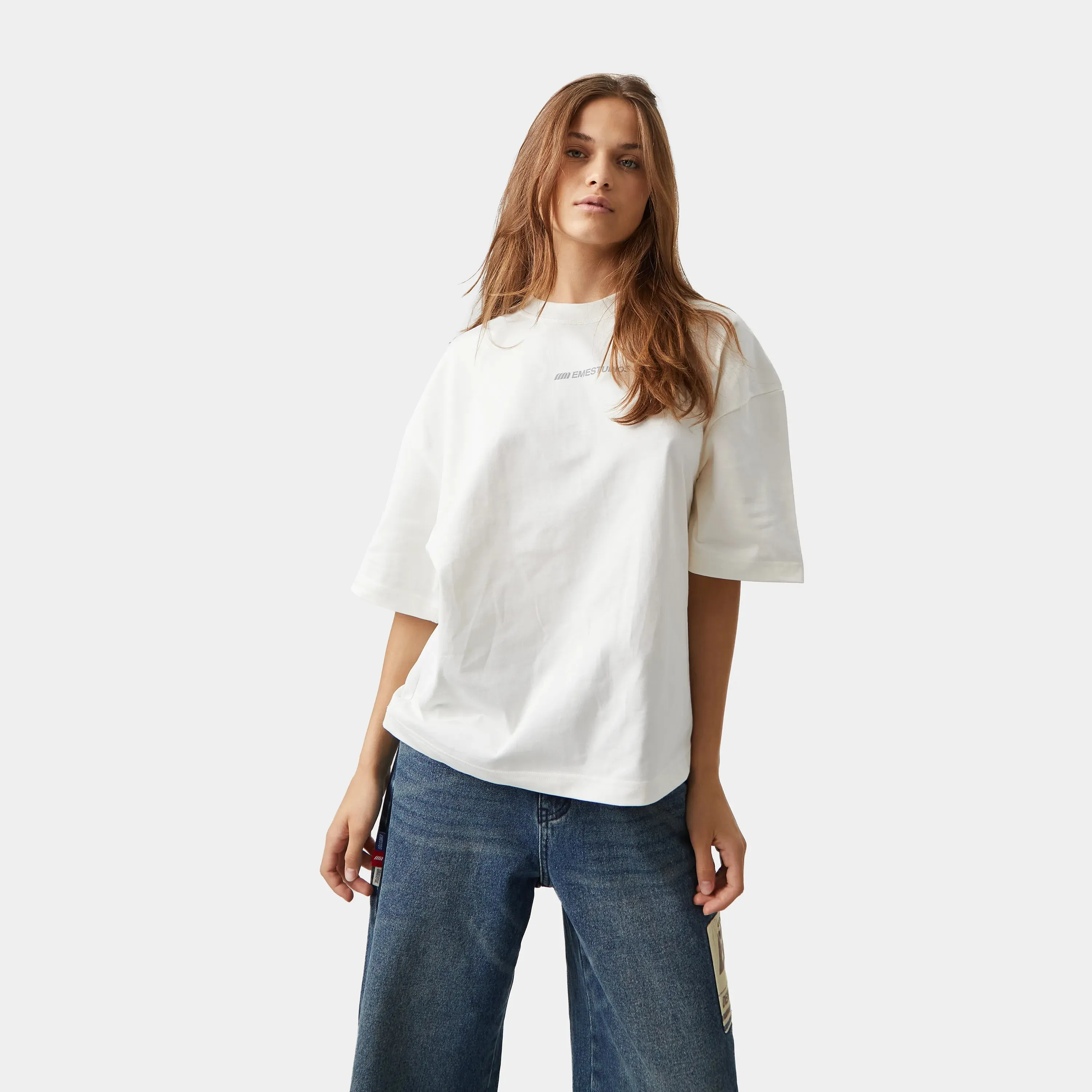 M Plate Off Sand Oversized Tee