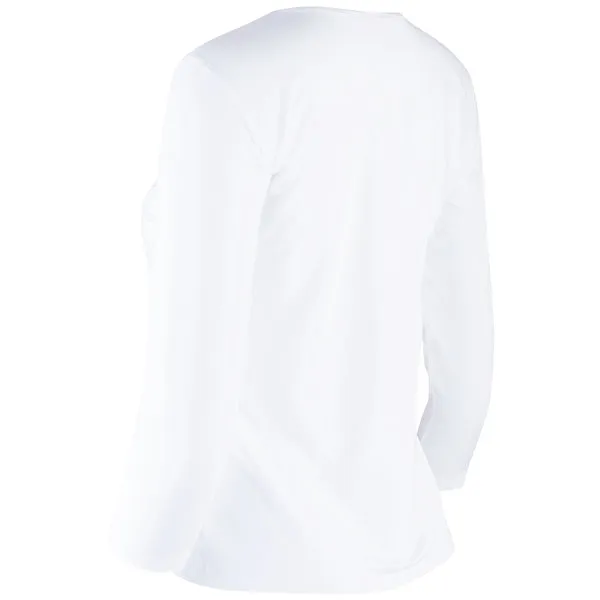 Macrame Lace Insert Tee, 3/4 Sleeve in White