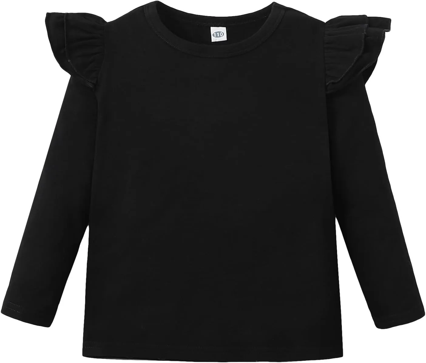 Magic Park 12M-7Y Baby Girl Blouse Toddler Ruffle T-Shirts Kids Girl Solid Color Tee Casual Tops for Girls