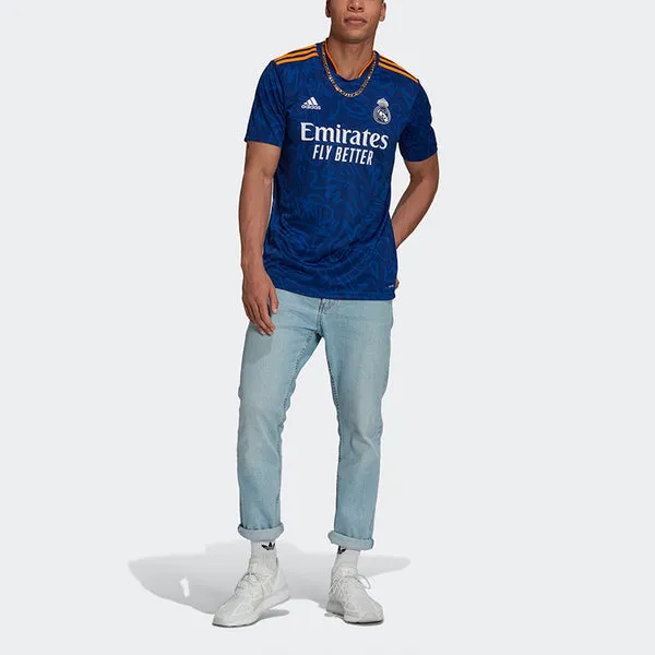 Men's adidas Training Sports Tournament Short Sleeve Soccer/Football Jersey SW Fan Edition Real Madrid Away Blue