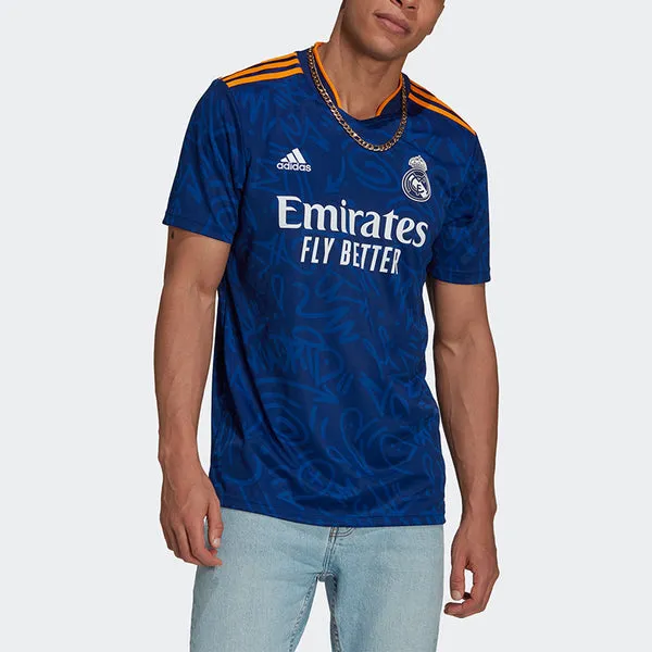 Men's adidas Training Sports Tournament Short Sleeve Soccer/Football Jersey SW Fan Edition Real Madrid Away Blue