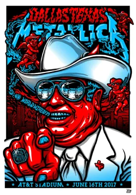 Metallica 2017 AT&T Stadium Dallas, TX Poster - Tour Edition of 70
