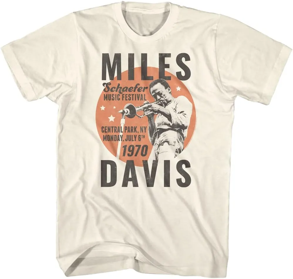 Miles Davis 70s Music Jazz Schaefer Music Festival Adult Short Sleeve T-Shirts Concert Tshirts Cool Graphic Tees