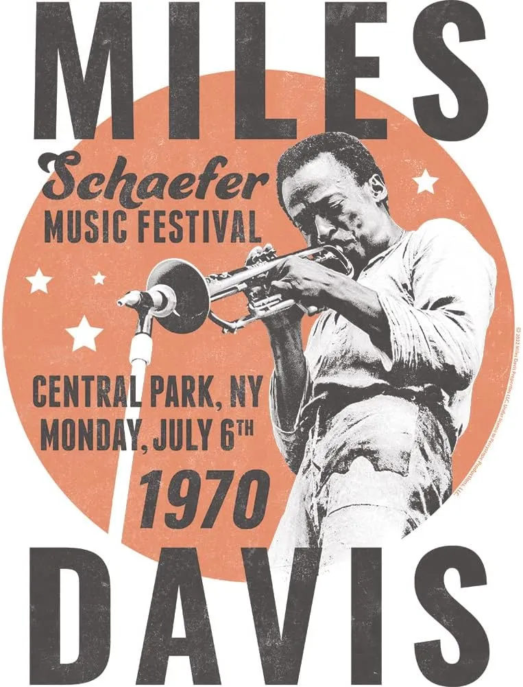 Miles Davis 70s Music Jazz Schaefer Music Festival Adult Short Sleeve T-Shirts Concert Tshirts Cool Graphic Tees