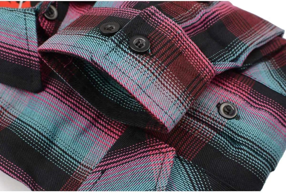 Milwaukee Leather Mens Casual Cotton Flannel Plaid Long Sleeve Button Down Cotton Shirts