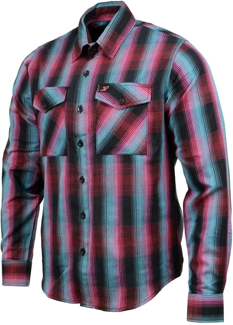 Milwaukee Leather Mens Casual Cotton Flannel Plaid Long Sleeve Button Down Cotton Shirts