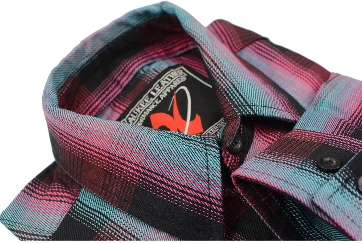 Milwaukee Leather Mens Casual Cotton Flannel Plaid Long Sleeve Button Down Cotton Shirts