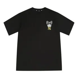 MLB New York Yankees Basic Embroidered Puppy Short Sleeve Unisex T-Shirt Black