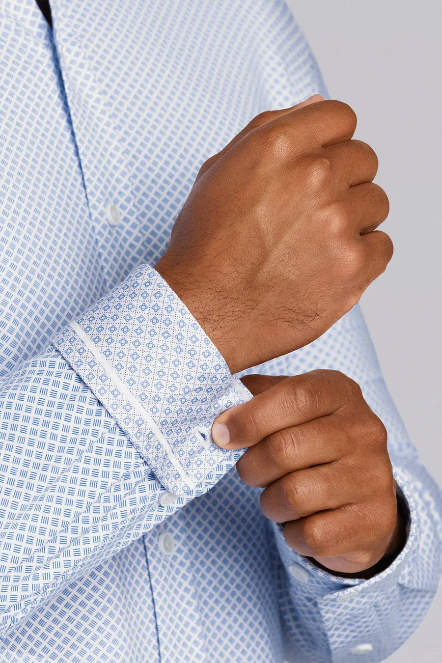 Mosaic Blues In Icy Cotton