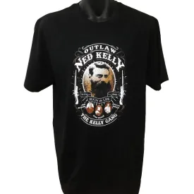 Ned Kelly Outlaw Gang Adults T-Shirt (Black)