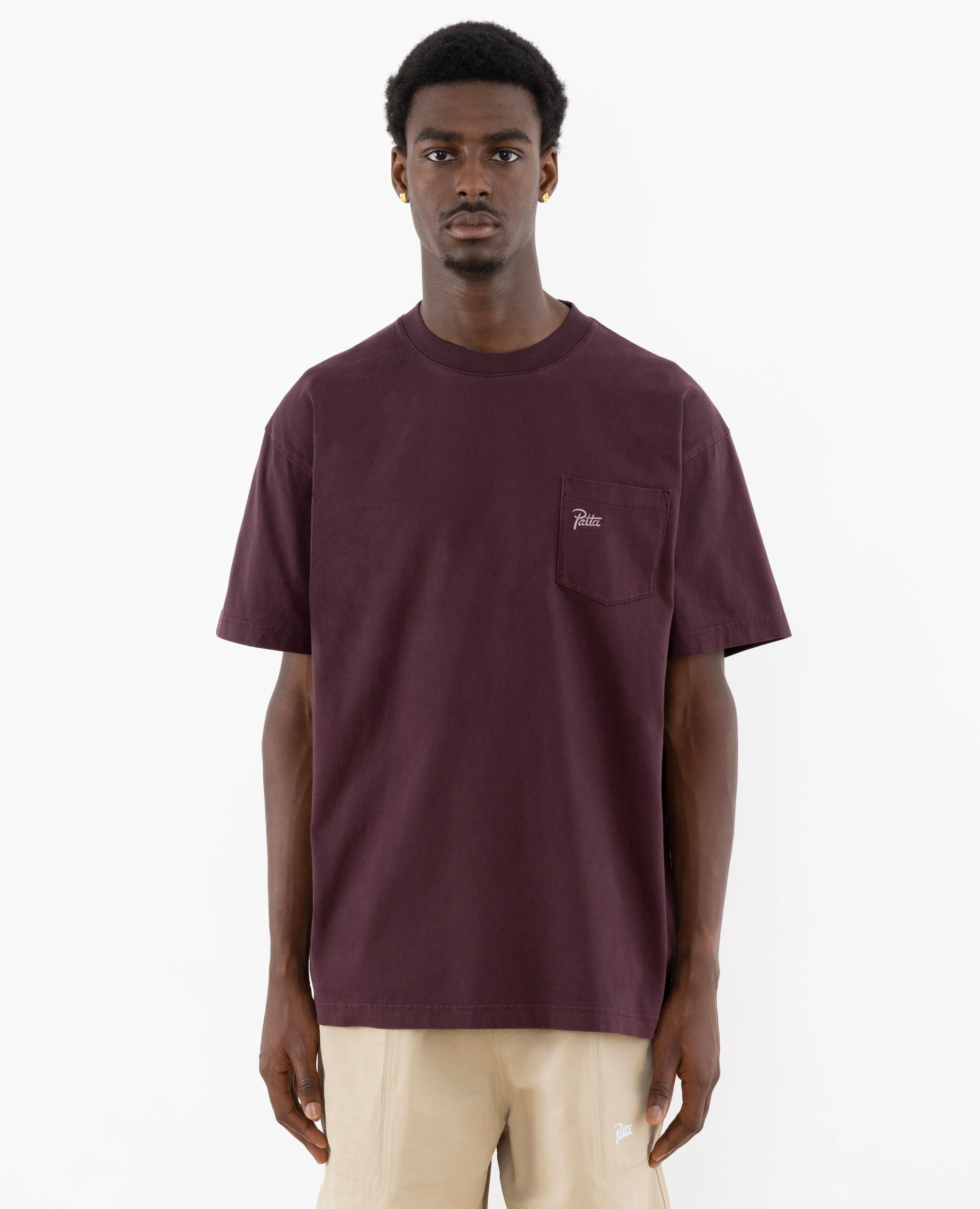 Patta Basic Washed Pocket T-Shirt (Plum Perfect)