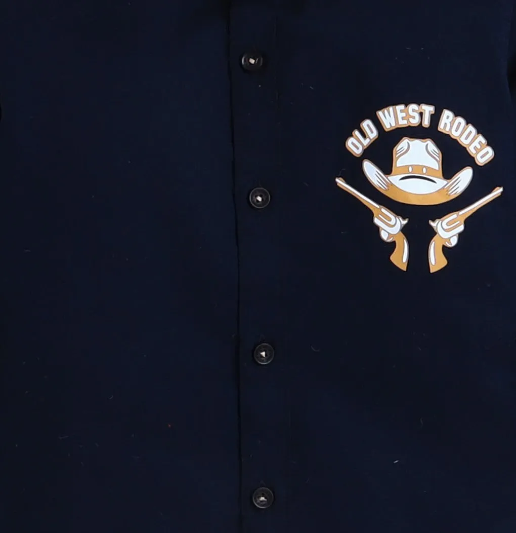 Polka Tots cargo shirt - navy blue
