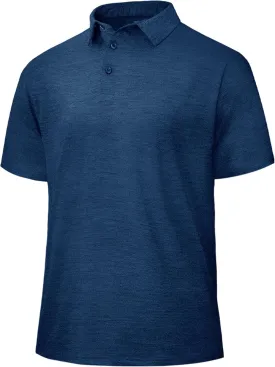 Polo Shirts for Men - Dry Fit Moisture Wicking Black Short Sleeve Performance Golf T Shirts for Casual Work Athletic