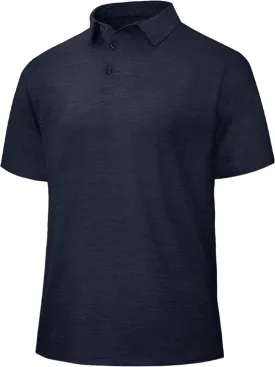 Polo Shirts for Men - Dry Fit Moisture Wicking Black Short Sleeve Performance Golf T Shirts for Casual Work Athletic