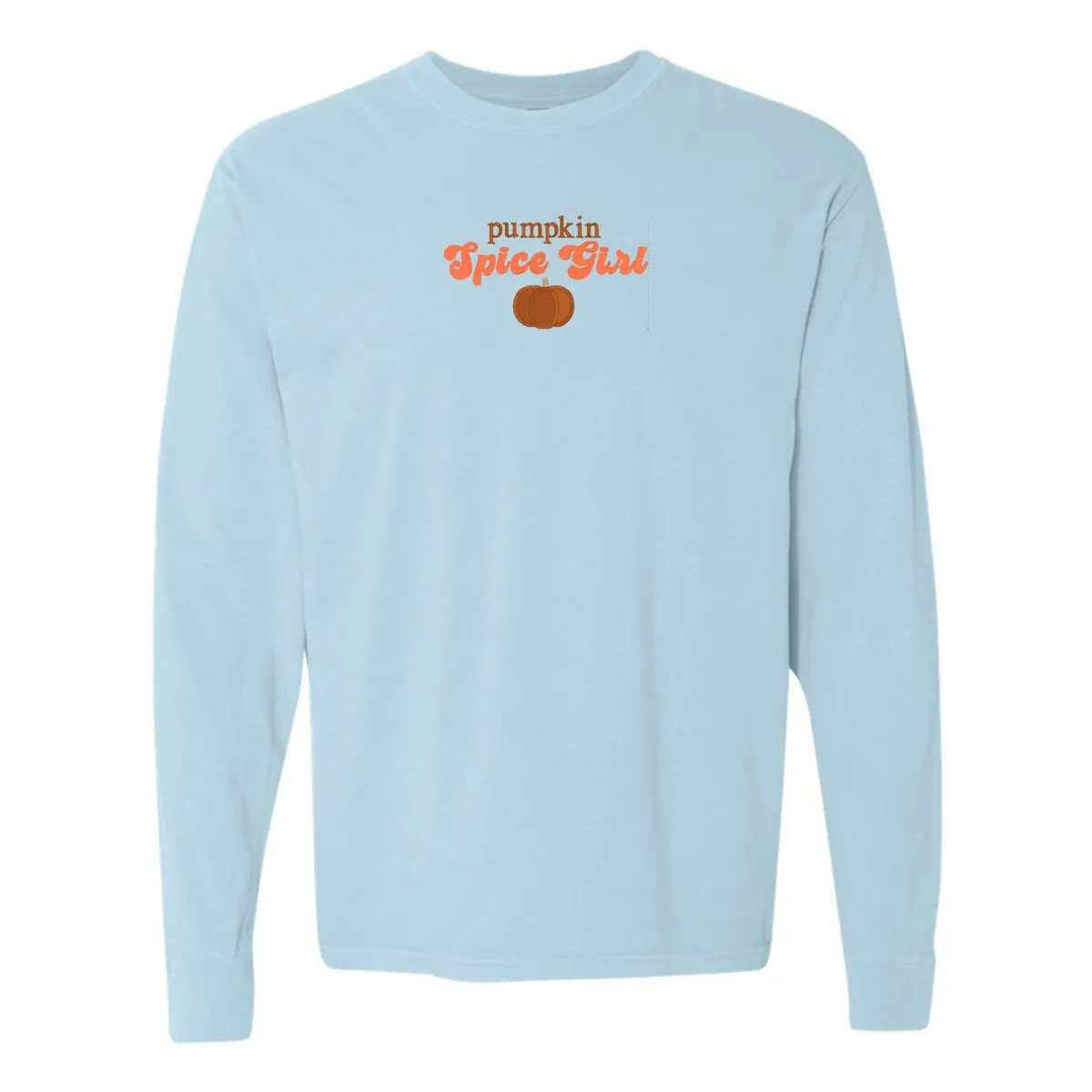 'Pumpkin Spice Girl' Embroidered Long Sleeve T-Shirt