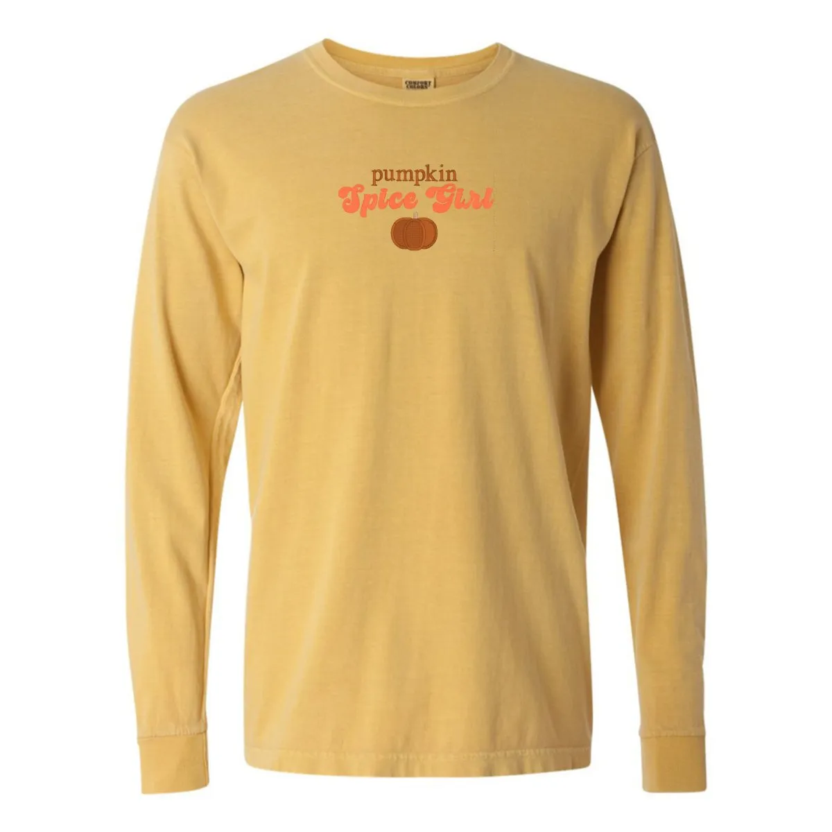 'Pumpkin Spice Girl' Embroidered Long Sleeve T-Shirt