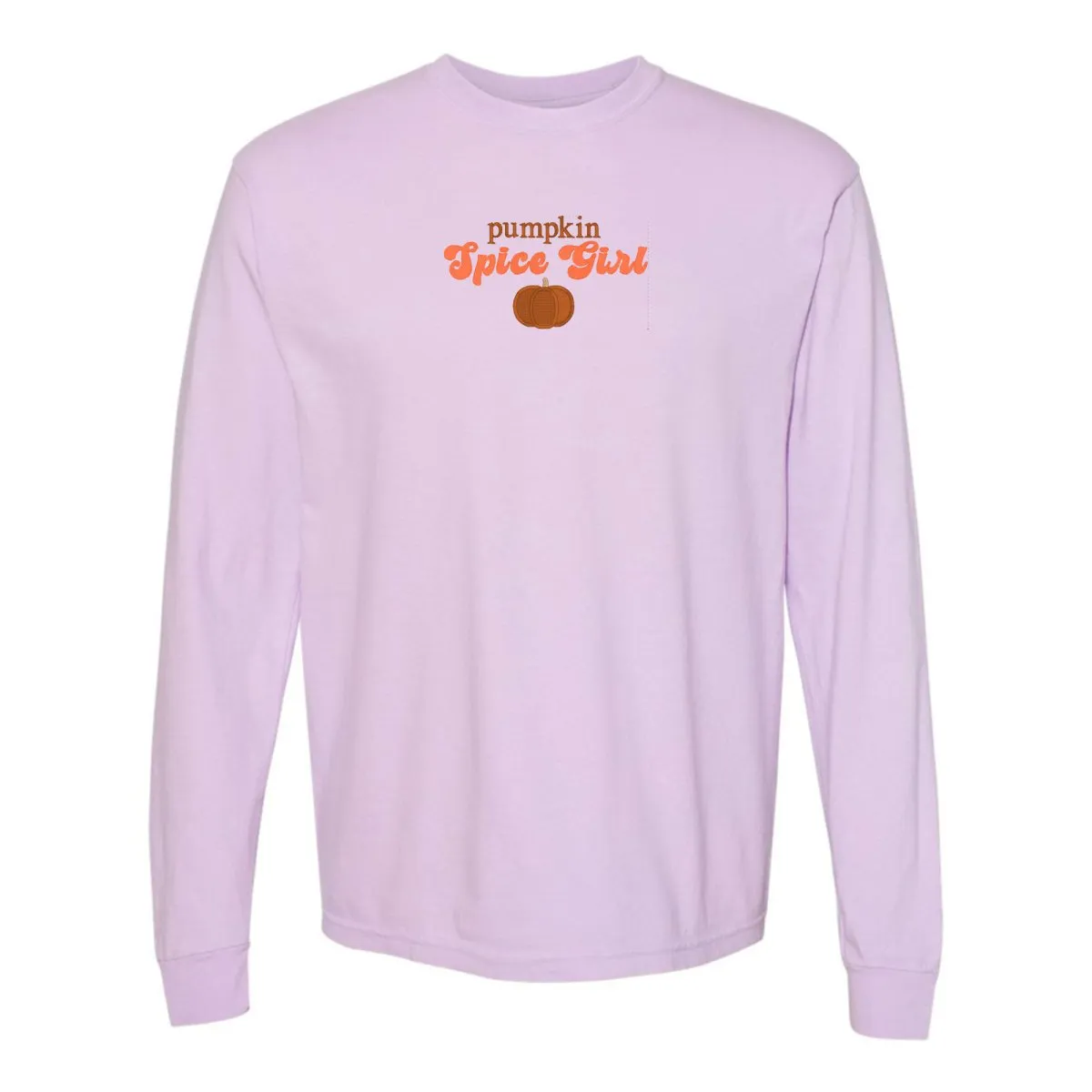 'Pumpkin Spice Girl' Embroidered Long Sleeve T-Shirt