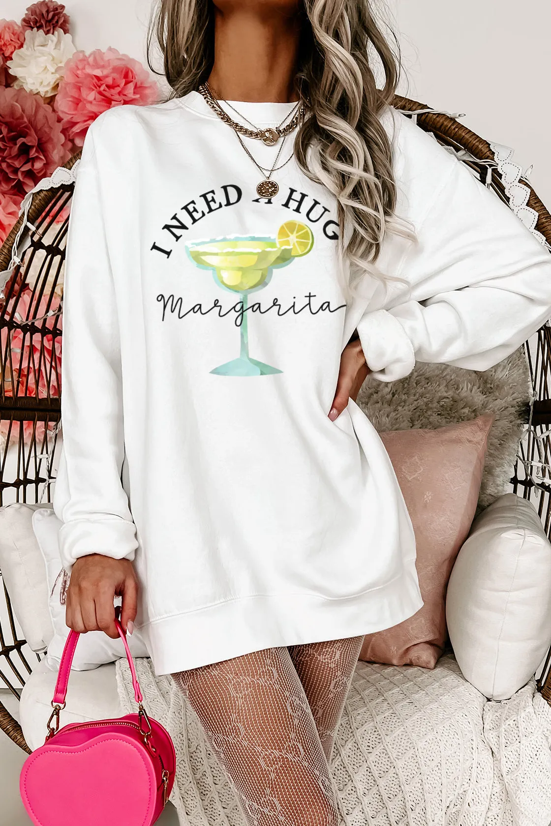 "I Need A Huge Margarita" Graphic - Multiple Shirt Options (White) - Print On Demand